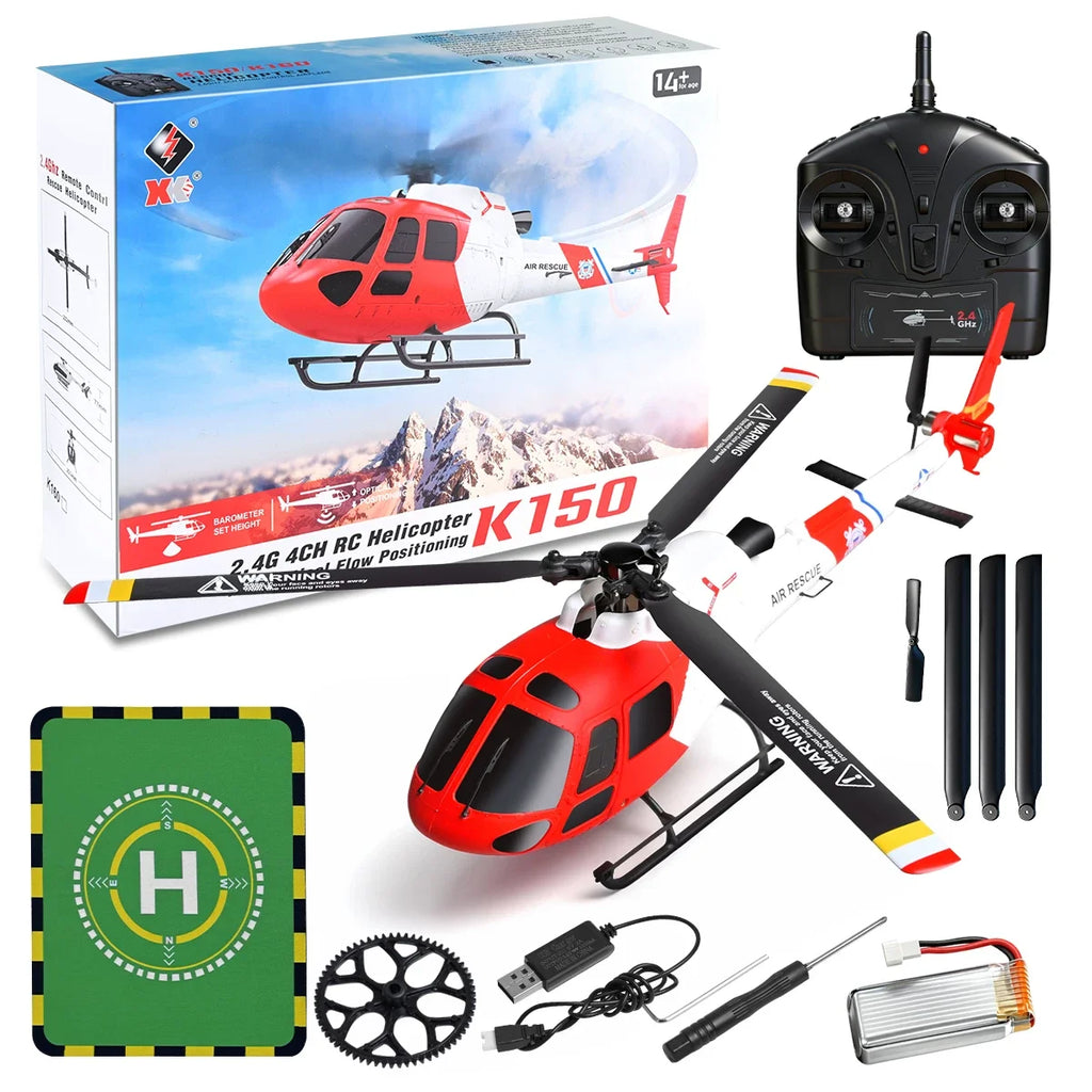 WLtoys K150 AS350 Squirrel 4 Channel Simulation RC Helicopter Brushless Motor Optical Flow Positioning Barometric Altitude Hold