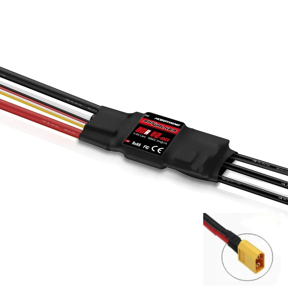 Hobbywing Skywalker 15A/30A/40A/50A/60A/80A/100A V2 Speed Controller ESC With UBEC For RC FPV Quadcopter Airplanes Helicopter