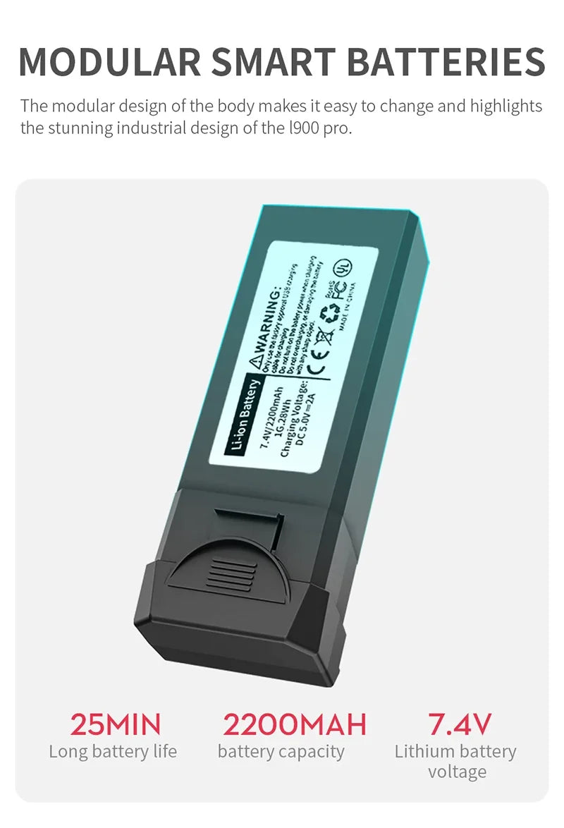 L900 PRO SE Dron Battery 7.4V 2200mAh For Long Flight 4K GPS Drone  Accessories RC Quadcopter Camera Drone Batteries Parts