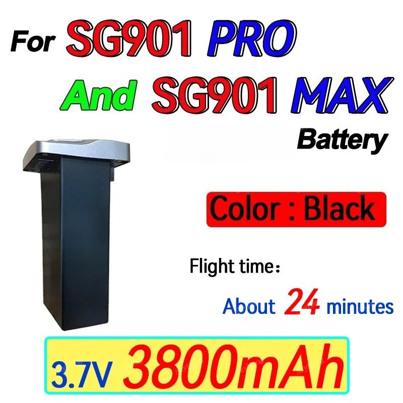 ZLL SG901 Pro/Max Battery 3.7V 1800mAh/3800mAh Replacement Newly upgraded Accessories Part 24mins Flight Time Drone Battery