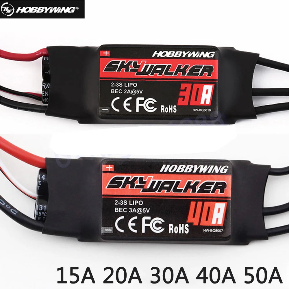 Hobbywing Skywalker V2 40A 50A 60A 80A 12A 20A 30A ESC Speed Controller With UBEC For RC Airplanes Helicopter