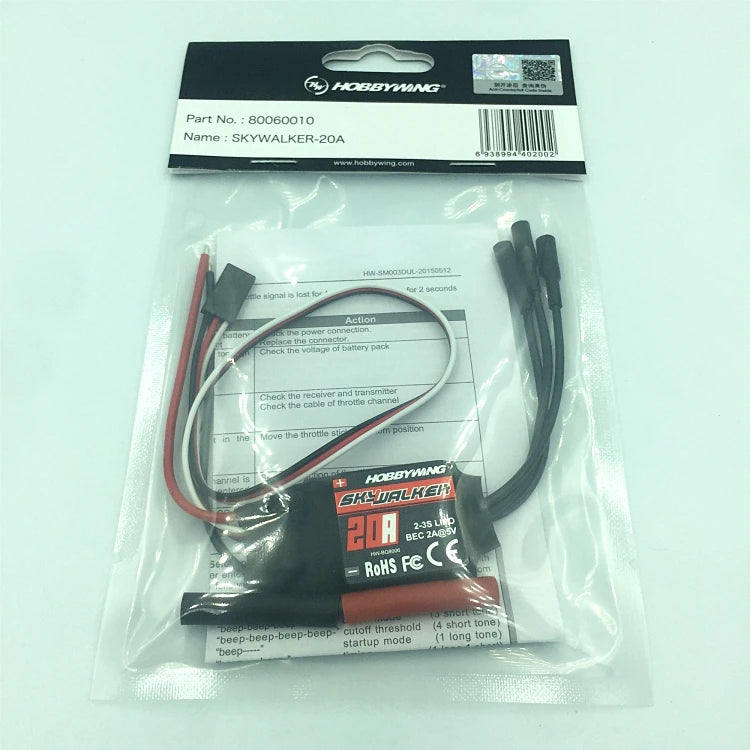 Hobbywing Skywalker V2 40A 50A 60A 80A 12A 20A 30A ESC Speed Controller With UBEC For RC Airplanes Helicopter