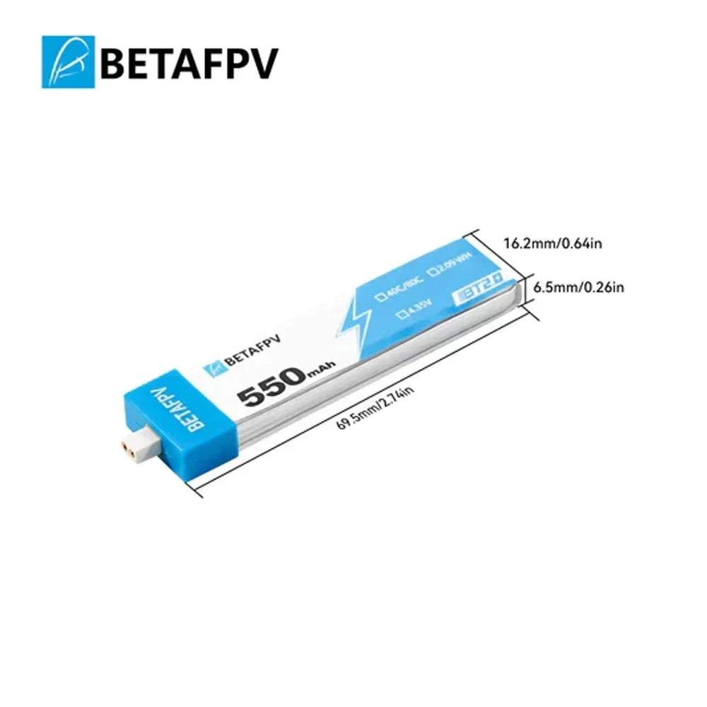 BETAFPV Drone Battery BT2.0 550mAh 450mAh 1S For BETAFPV Ceuts FPV Kit Racing Drone Original 4.35V 30C FPV Lipo BT2.0 Connector