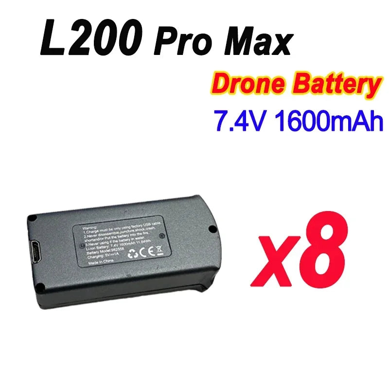 LYZRC L200 PRO MAX 4K Drone Original  Battery 7.4V 1600mAh For L200 PRO MAX RC Quadcopter Battery Dron Parts Accessories