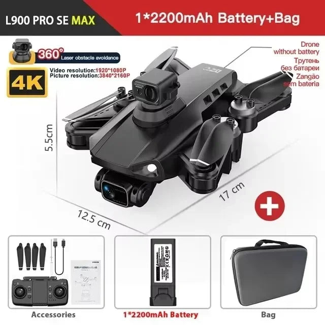云迅玩具L900 SE/MAX无人机，配备4K摄像头、360°避障、5G WiFi，迷你四旋翼遥控飞行器照片