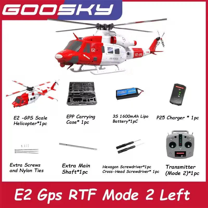 New Goosky E2 Gps 1/35 Rc Helicopter Dual Brushless Motor Tof Flight Control System Bnf/Rtf Remote Control Helicopter Toy Gift