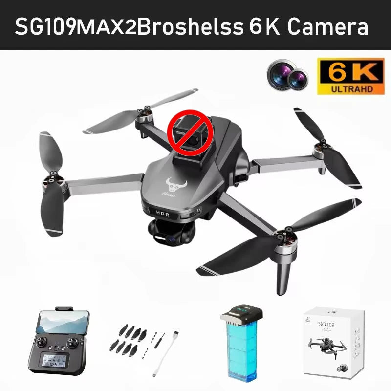 SG109 MAX2 8K GPS Drone - 3-Axis Gimbal Dual Camera 360° Obstacle Avoidance Foldable Brushless Quadcopter