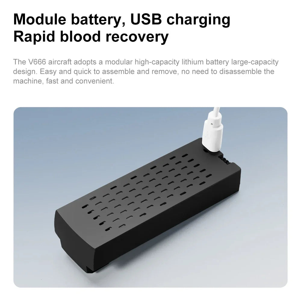 Original 3.7V 1000mAh LiPo Replacement Flight Battery Spare Parts Accessories For V666 8K RC Drone