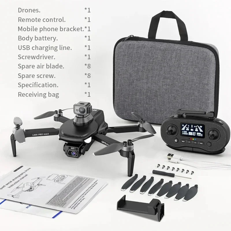 L500 PRO MAX GPS Drone 4K Professional HD Dual Camera 5G WIFI 360°Obstacle Avoidance Brushless Motor RC Quadcopter FPV Drones