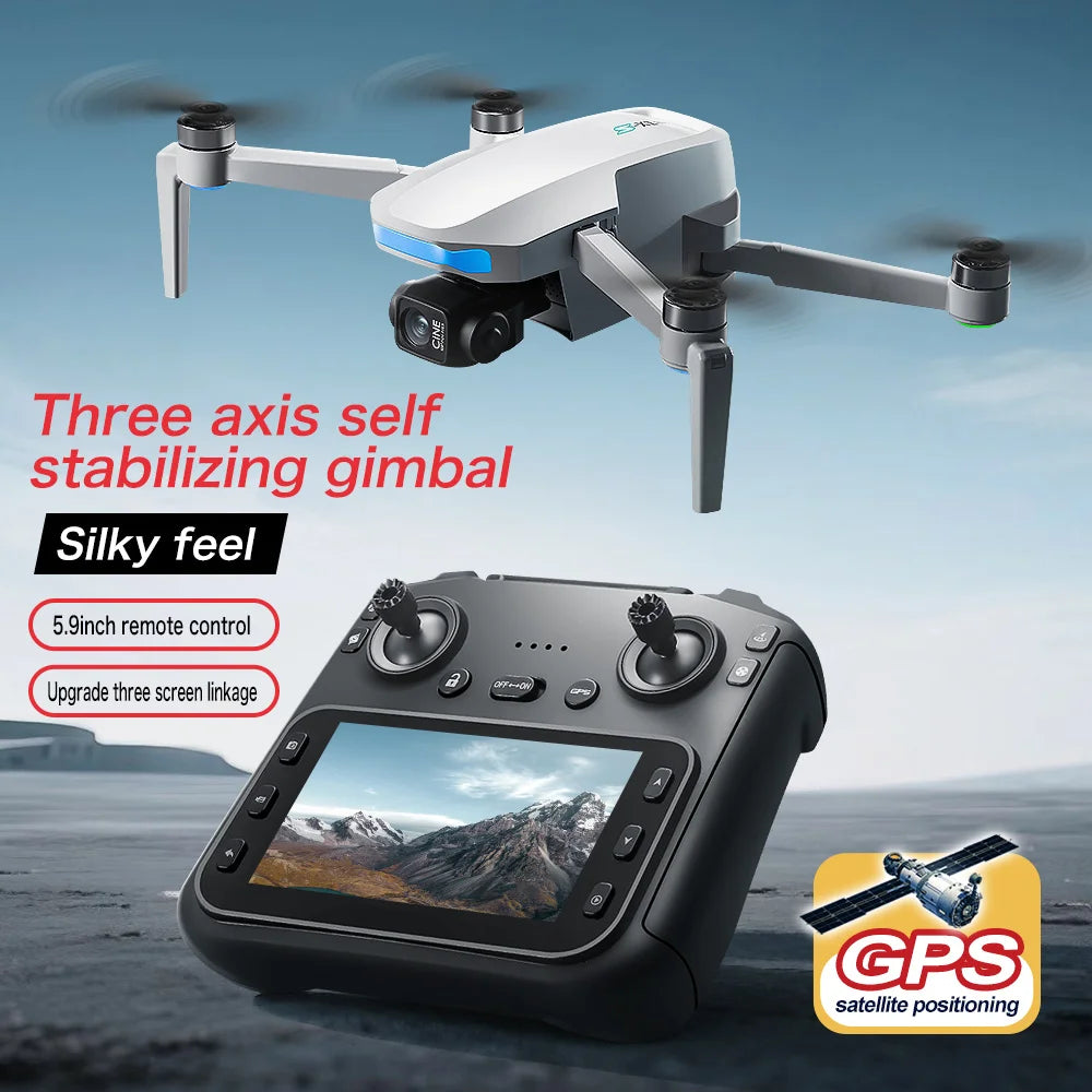 S-X1 GPS Pro Drone Screen control 8K HD Camera 5G 3-Axis Anti-shake Gimbal EIS Cameras Brushless Quadcopters RC TOY Best Gift