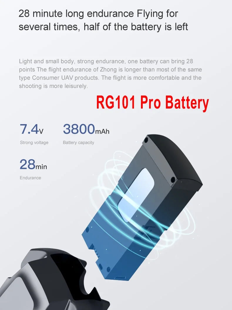 new 2025 RG101 Max Drone Battery RG101 Pro Drone Original Battery 7.4V 3000/3800mAh RG101 Drone Accessories Spare Battery parts