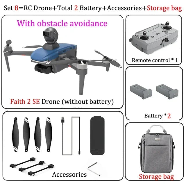 Faith 2 SE With 540° Obstacle Avoidance 3-Axis Gimbal Professional 4K Camera GPS 3KM FPV RC Drone Quadcopter VS SJRC F22 S3
