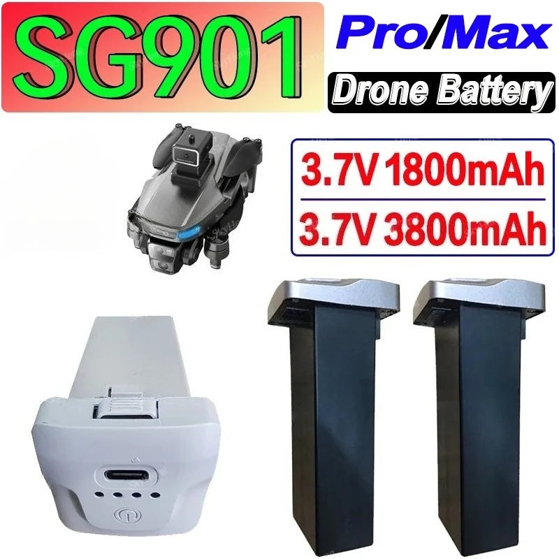 ZLL SG901 Pro/Max Battery 3.7V 1800mAh/3800mAh Replacement Newly upgraded Accessories Part 24mins Flight Time Drone Battery