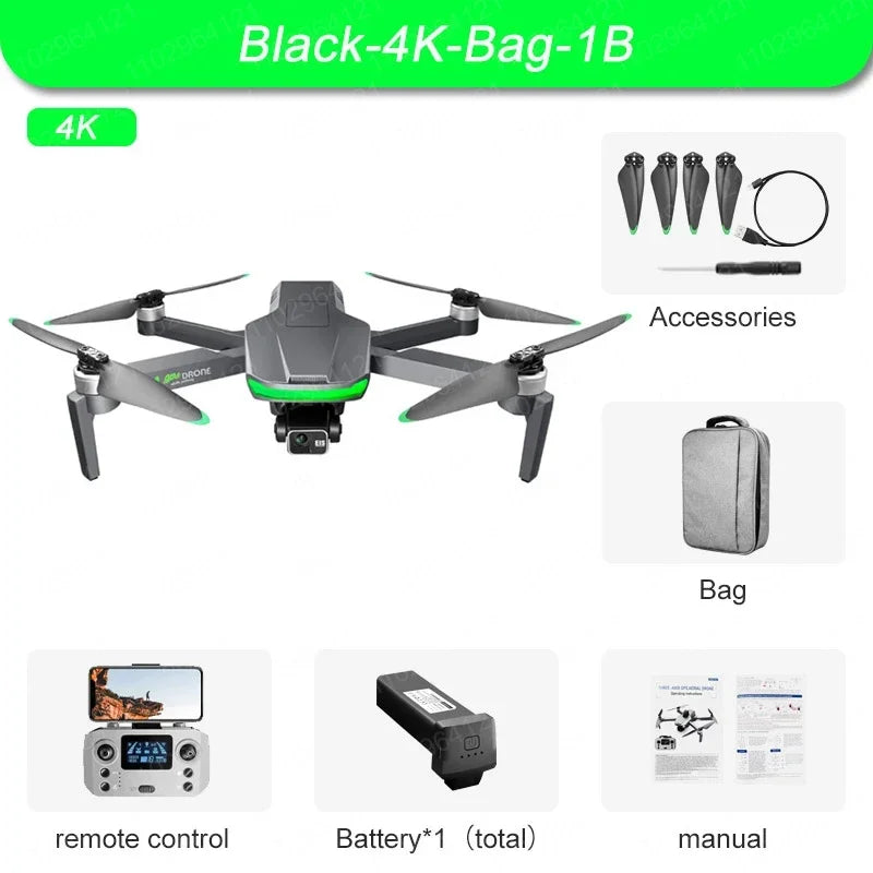 New S155 Pro Gps Drone 4k Hd Camera Aerial Photography Fpv 8K 3-axis Anti-shake Gimbal Brushless Motor Obstacle Avoidance Toys