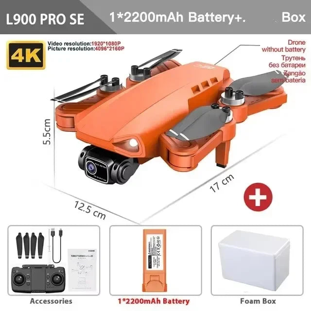 云翼玩具L900 SE/MAX无人机，配备4K专业摄像头和360°避障，搭载5G WiFi和无刷电机的迷你四旋翼无人机
