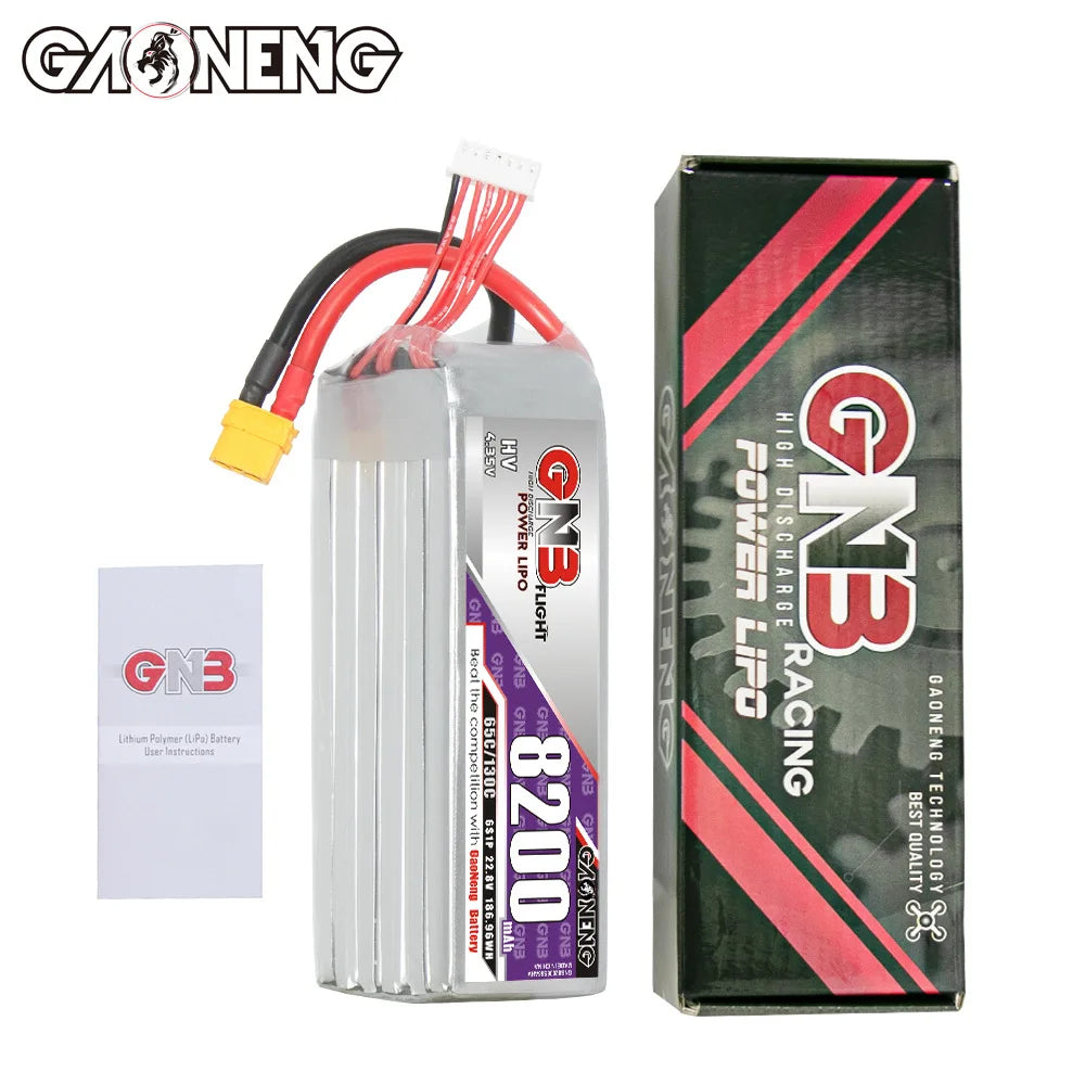 For GNB Drone Battery 8200mAh 6S 22 8V 65C RC FPV Racing Quadcopter LiPo HV Power Pack For Remote Control UAV