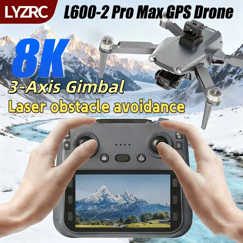 L600-2 MAX Foldable GPS Drone, Dual 8K, 3-Axis Gimbal, 360° Obstacle Avoidance