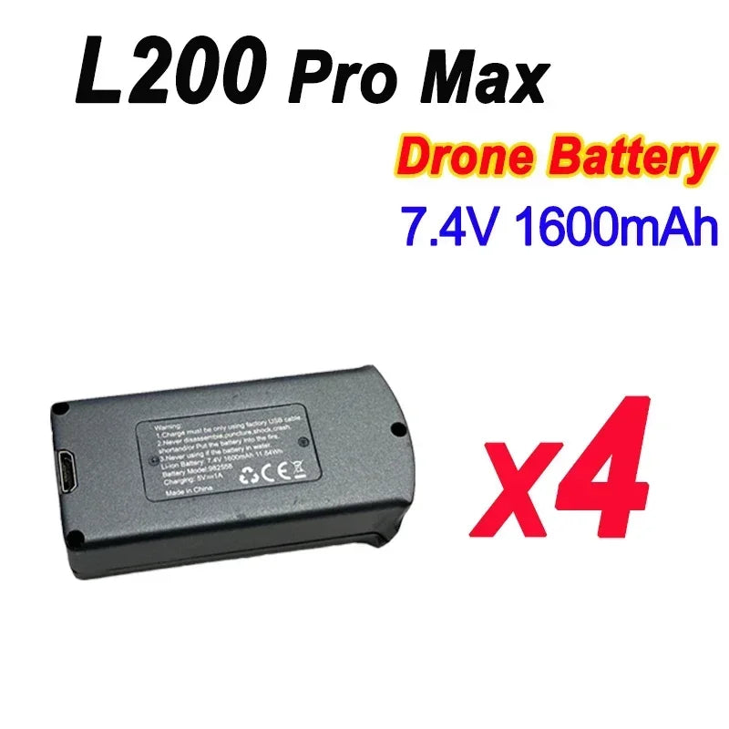 LYZRC L200 PRO MAX 4K无人机原装7.4V 1600mAh电池，适用于L200 PRO MAX四旋翼无人机配件