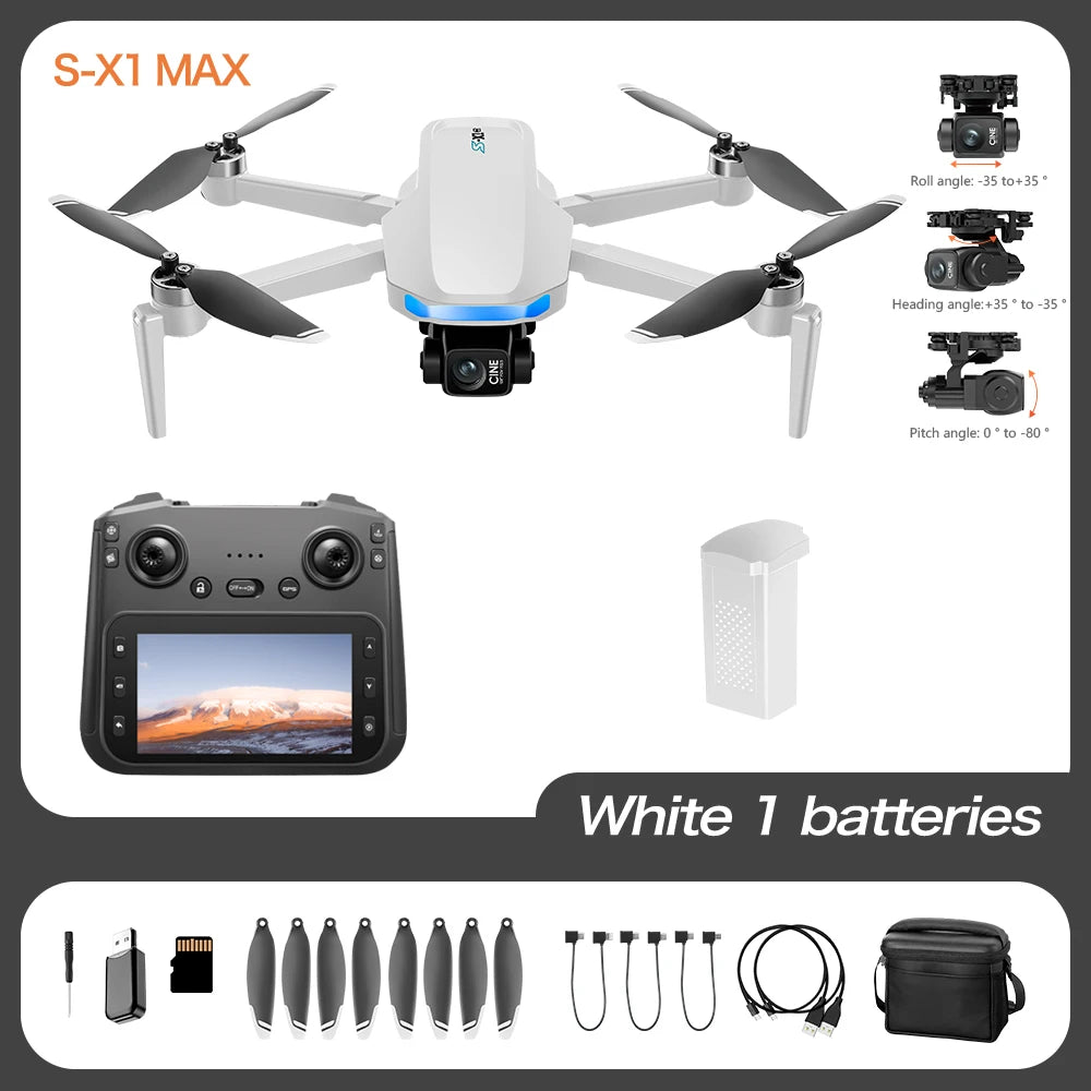S-X1 GPS Pro Drone Screen control 8K HD Camera 5G 3-Axis Anti-shake Gimbal EIS Cameras Brushless Quadcopters RC TOY Best Gift