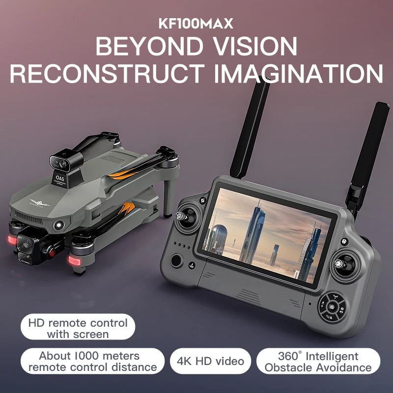 KF100 MAX RC drones GPS Drone 4K Camera 3-Axis Gimbal WIFI Obstacle Avoidance Touch Screen FPV Brushless EIS Electronic  Toys