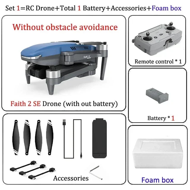 Faith 2 SE With 540° Obstacle Avoidance 3-Axis Gimbal Professional 4K Camera GPS 3KM FPV RC Drone Quadcopter VS SJRC F22 S3