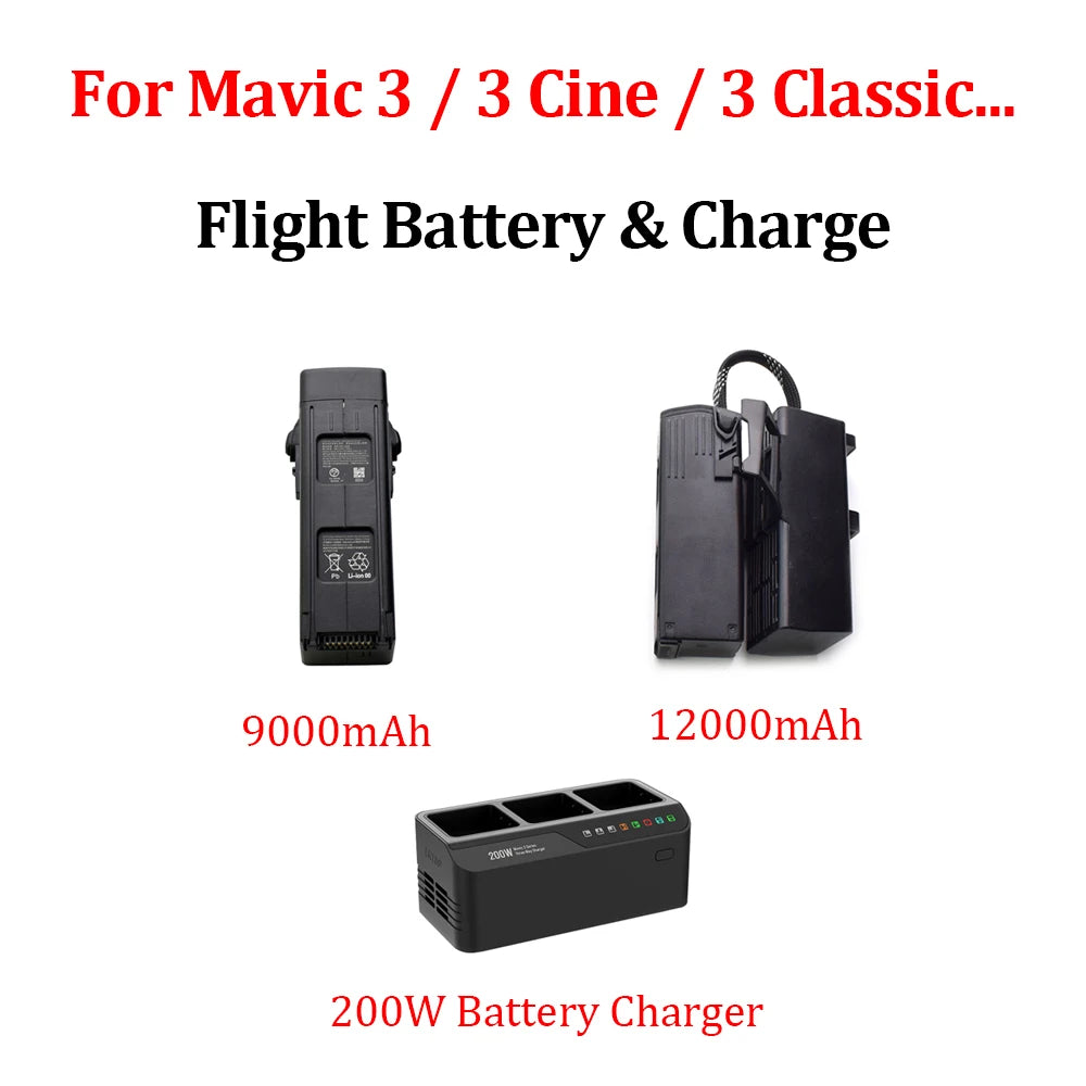 Original 9000/12000mAh Flight Battery for DJI Mavic 3/3 Classic/3 pro Series 200W LKTOP Spare Part High Capacity Drone Battery